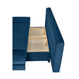 SCHLAFSOFA Cord Blau  - Blau/Buchefarben, KONVENTIONELL, Holz/Textil (200/75/85cm) - Carryhome