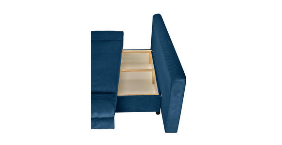 SCHLAFSOFA Cord Blau - Blau/Buchefarben, KONVENTIONELL, Holz/Textil (200/75/85cm) - Carryhome