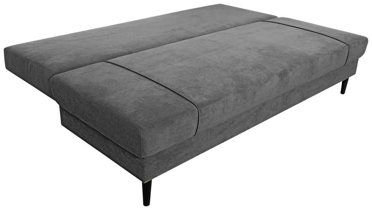 SCHLAFSOFA Webstoff Grau  - Schwarz/Grau, KONVENTIONELL, Holz/Kunststoff (199/88/88cm) - Carryhome