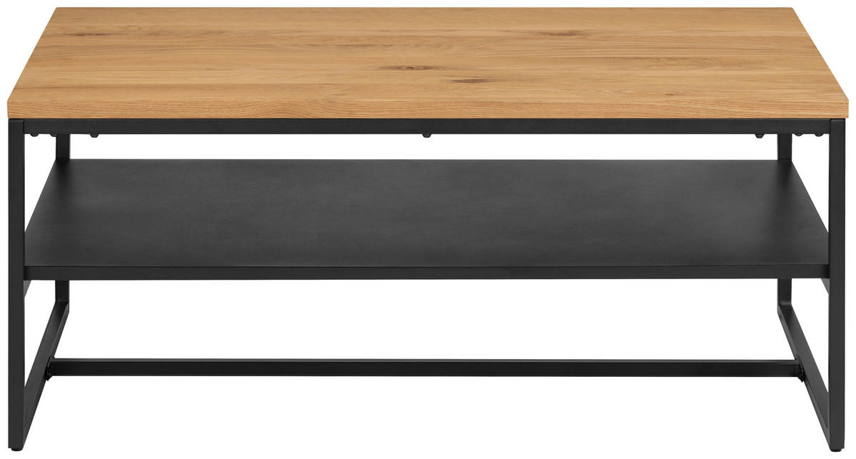 KONFERENČNÍ STOLEK, přírodní barvy, černá, dřevo, kov, 105/65/45,5 cm - černá/přírodní barvy, Design, kov/dřevo (105/65/45,5cm) - MID.YOU