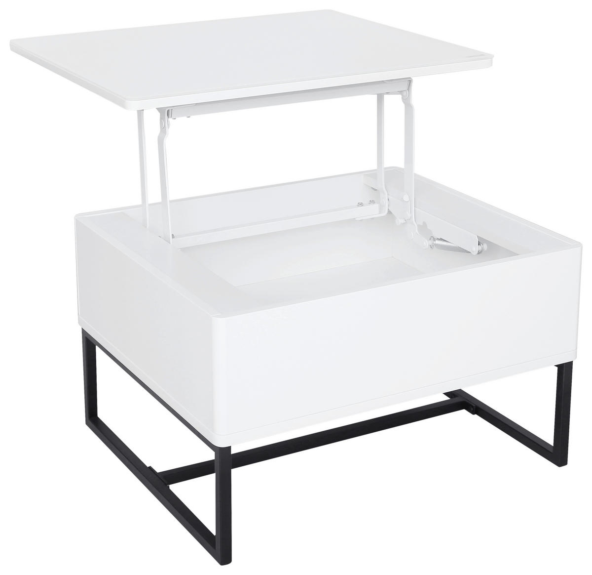 COUCHTISCH in Metall 70/40,5-65,5/60 cm  - Schwarz/Weiß, Design, Metall (70/40,5-65,5/60cm) - Livetastic