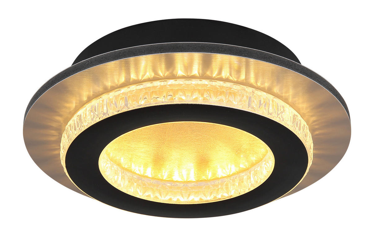 LED-DECKENLEUCHTE 20/5,5 cm   - Klar/Goldfarben, Design, Kunststoff/Metall (20/5,5cm) - Globo