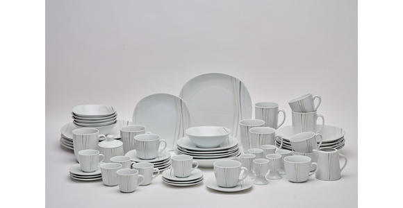 KOMBISERVICE Grau, Weiß, Sandfarben, Beige Concerto 62-teilig 6 Personen  - Sandfarben/Beige, Basics, Keramik - Novel