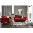 3-SITZER-SOFA  in Echtleder Rot   - Rot/Schwarz, Design, Leder/Metall (210/79/104cm) - Belluti