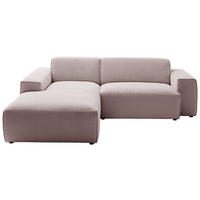 ECKSOFA Cord Altrosa  - Schwarz/Altrosa, Design, Kunststoff/Textil (189/230cm) - Pure Home Lifestyle