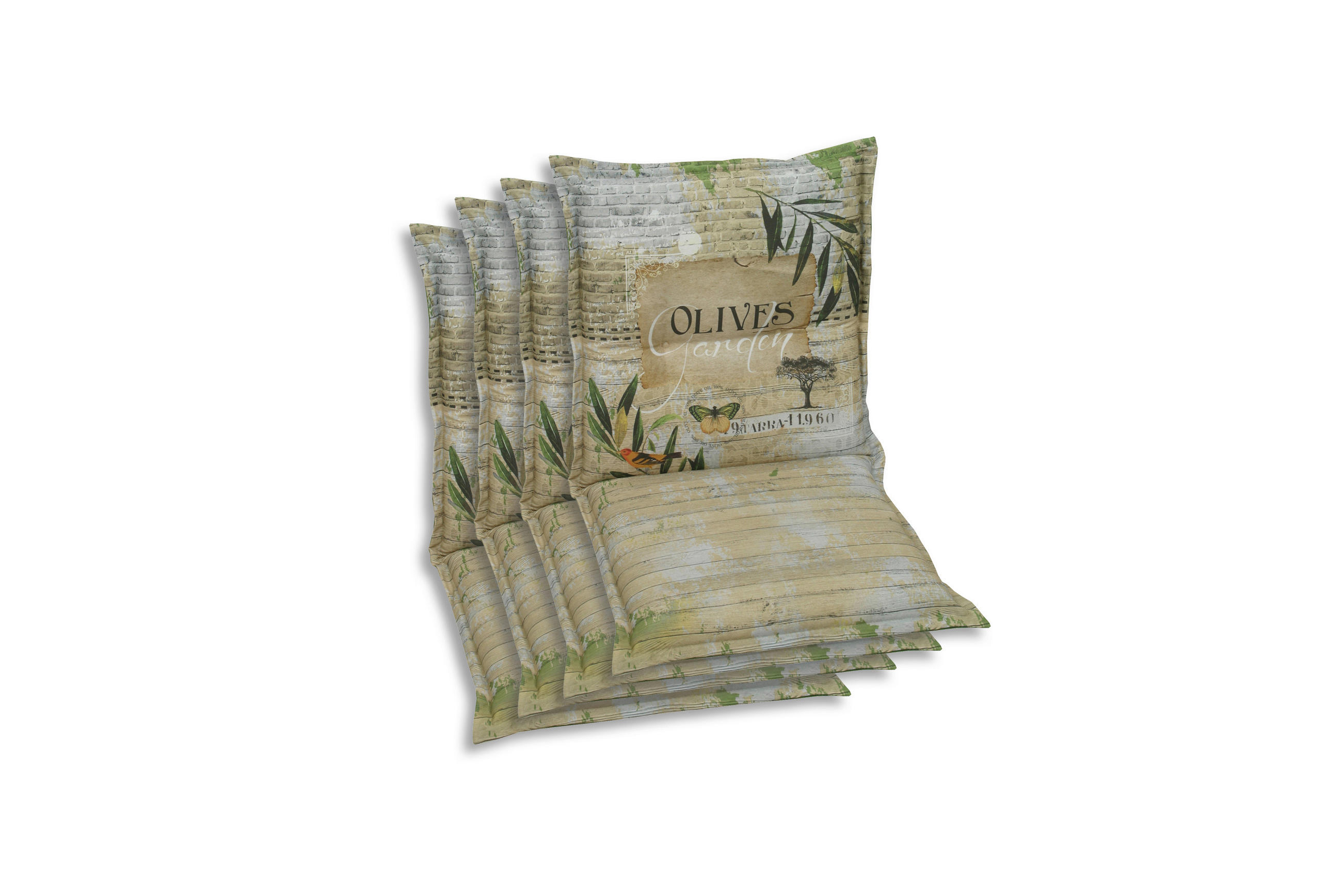 SESSELAUFLAGENSET Floral  - Dunkelgrün/Hellgrün, Basics, Textil (50/7/100cm)