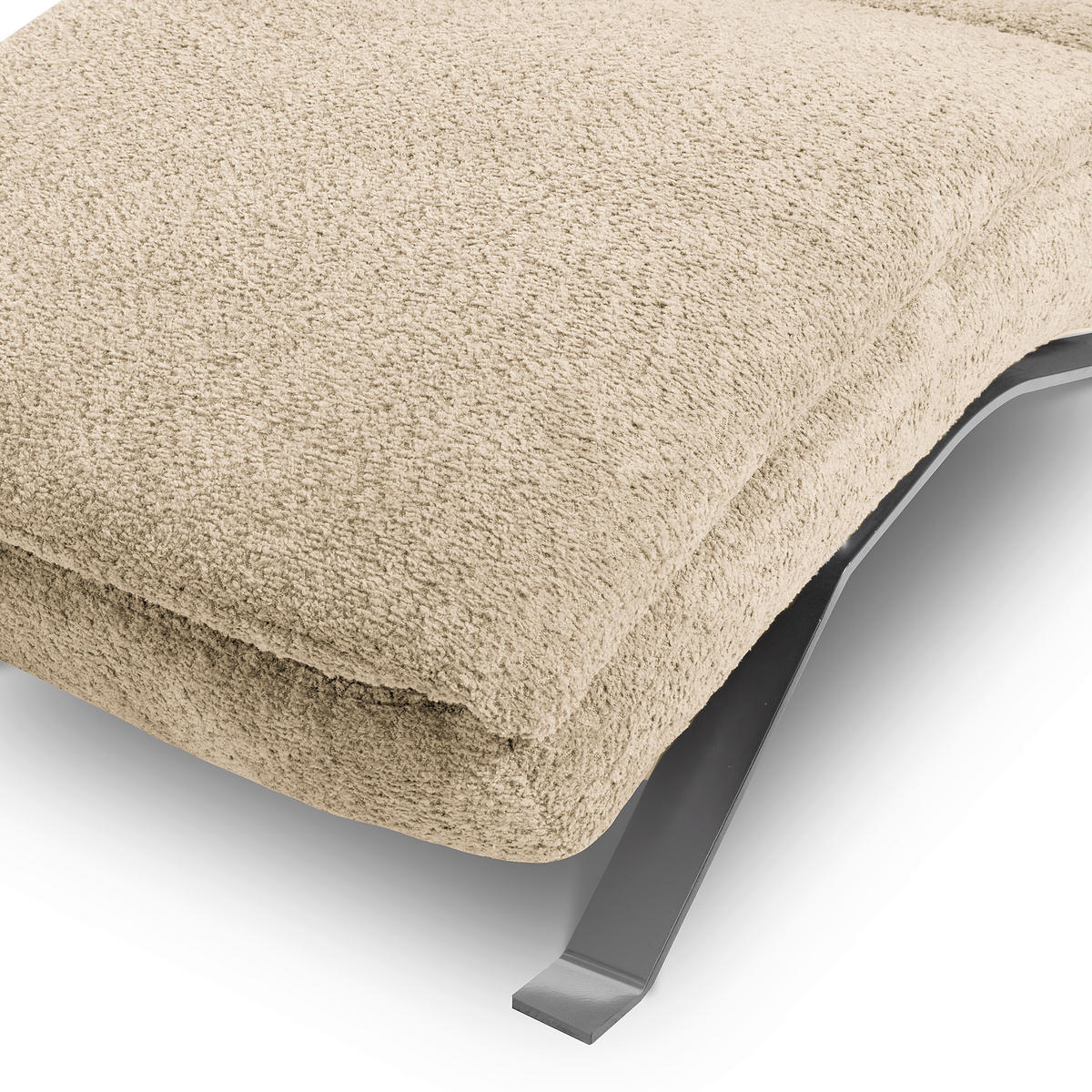 RELAXLIEGE Bouclé Creme  - Silberfarben/Creme, Design, Textil/Metall (65/95/171cm) - Celina Home