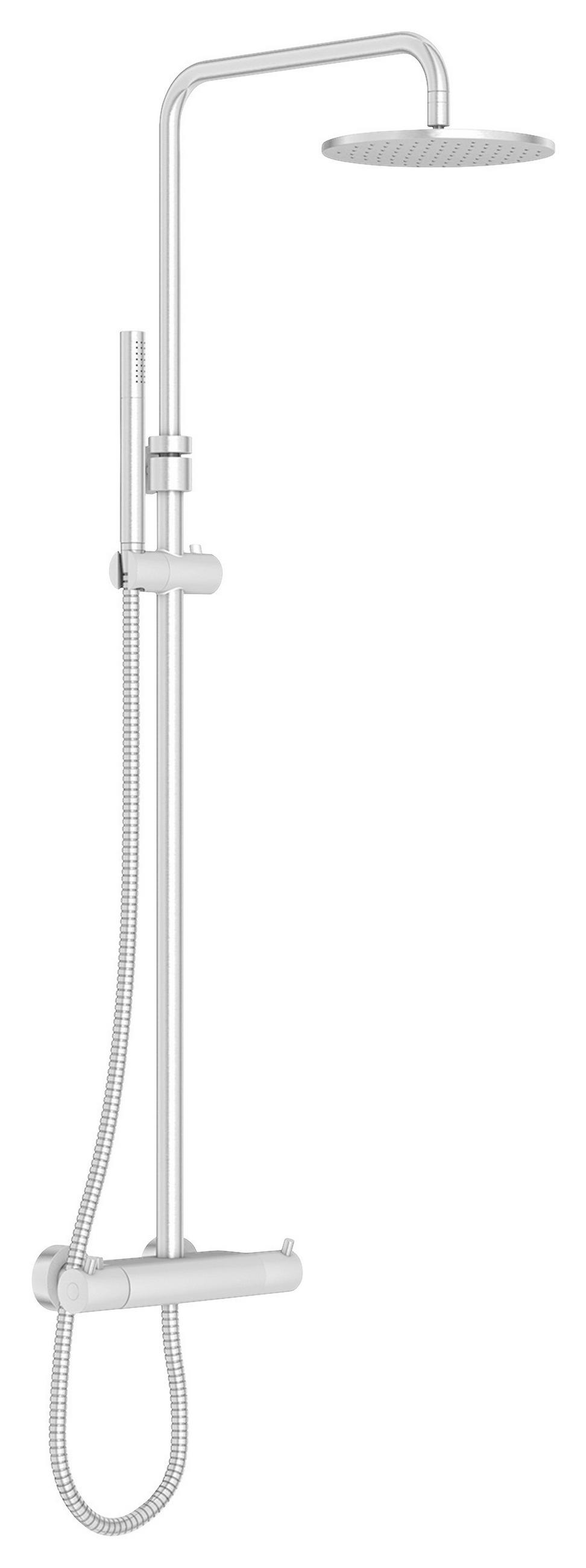 ÜBERKOPFBRAUSESET  - Nickelfarben, MODERN, Metall (26,4/100-146/56,5cm)