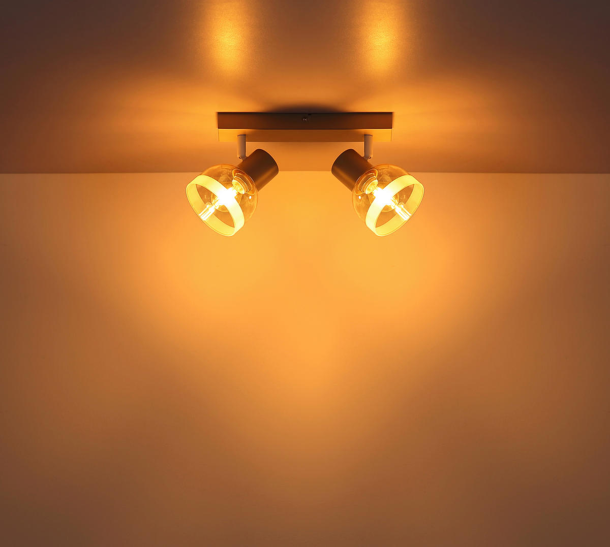 STRAHLER Kairo 26/10/14 cm  - Orange/Weiß, Design, Glas/Metall (26/10/14cm) - Globo