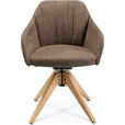 ARMLEHNSTUHL  in Velours  - Eichefarben/Graubraun, Design, Holz/Textil (58/82,5-85,2/60cm) - Johann Jakob