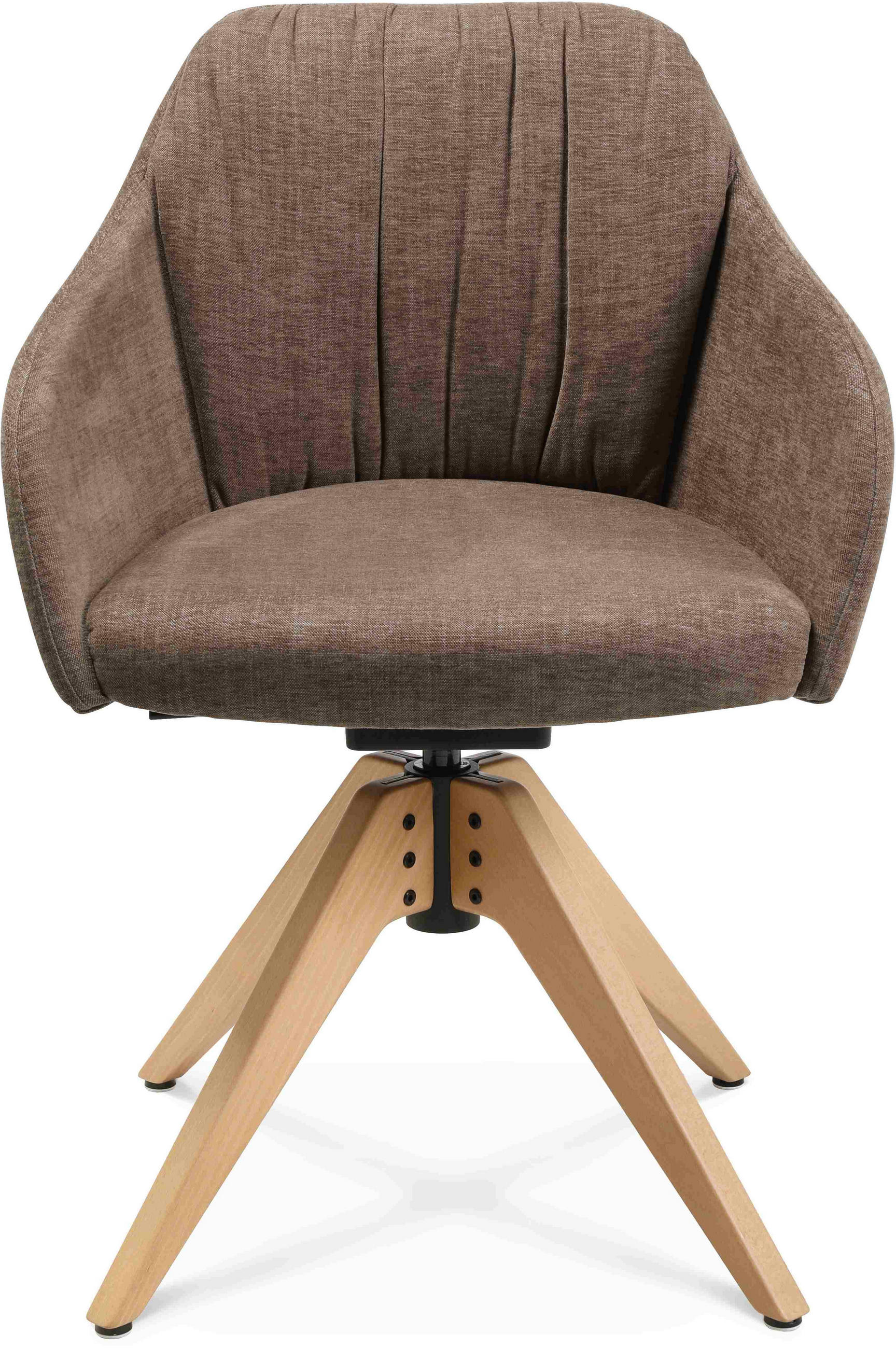 ARMLEHNSTUHL  in Velours  - Eichefarben/Graubraun, Design, Holz/Textil (58/82,5-85,2/60cm) - Johann Jakob