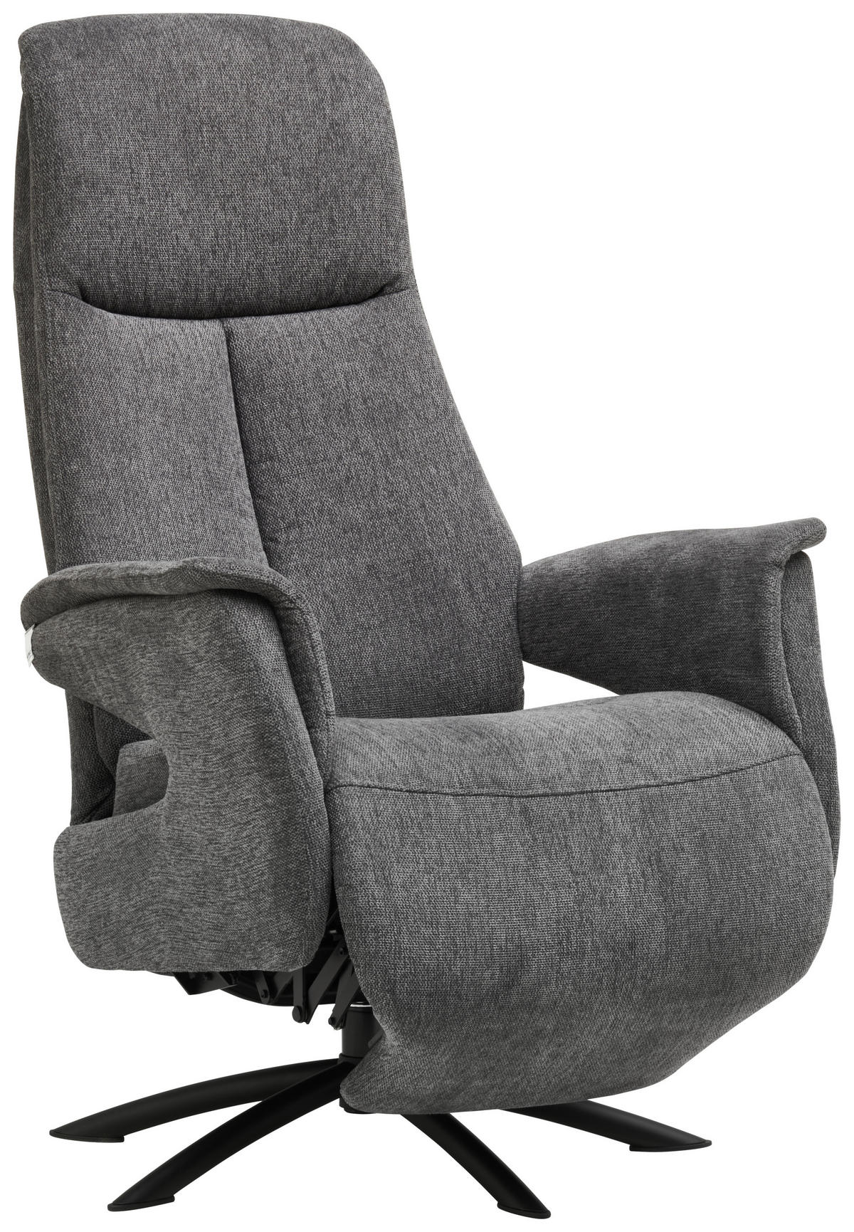 RELAXSESSEL in Textil Anthrazit  - Anthrazit/Schwarz, Design, Textil/Metall (73/108/86cm) - Welnova
