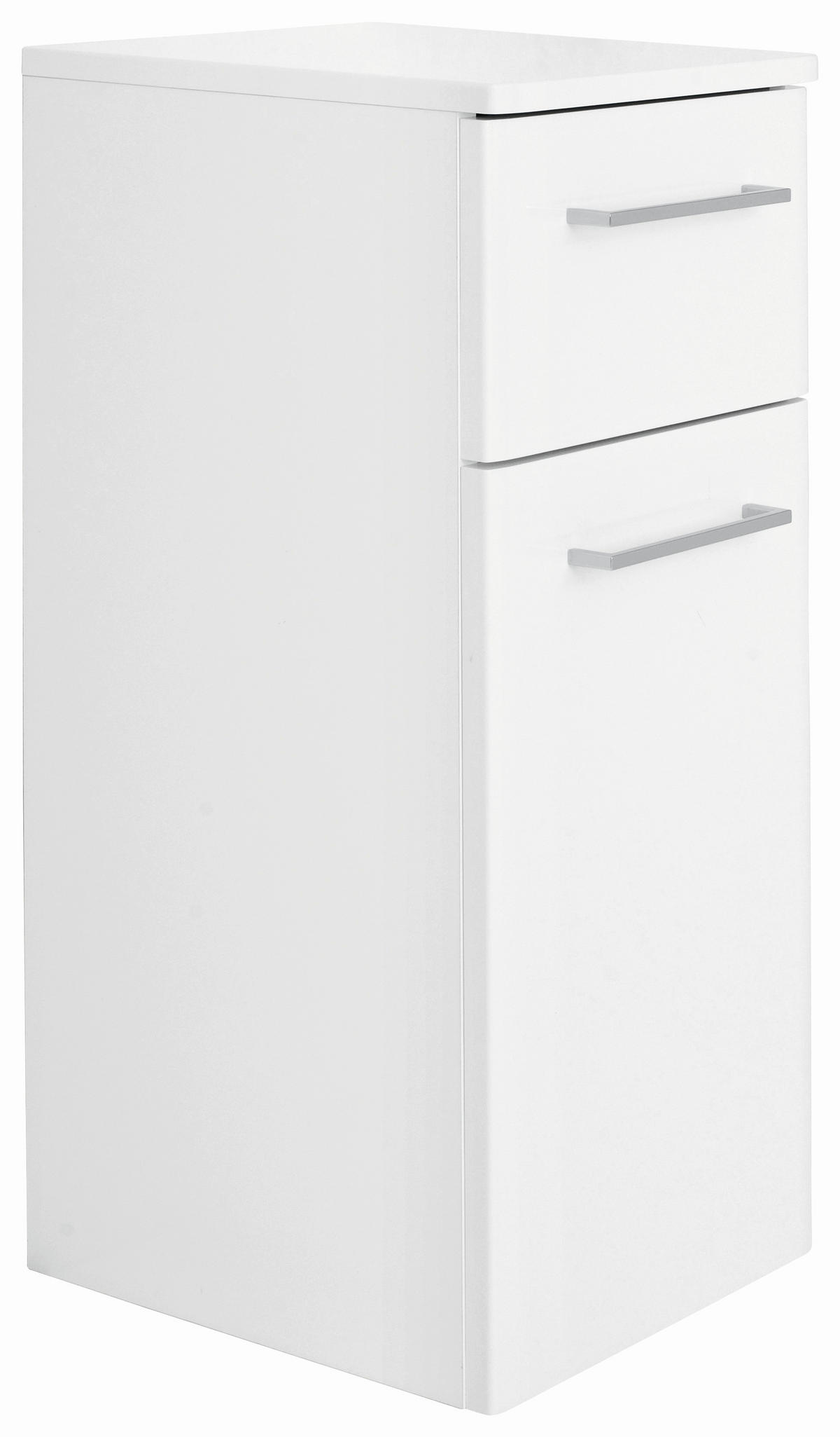 UNTERSCHRANK  - Weiss Hochglanz/Chromfarben, Konventionell, Glas/Holzwerkstoff (30/72/33cm) - Xora