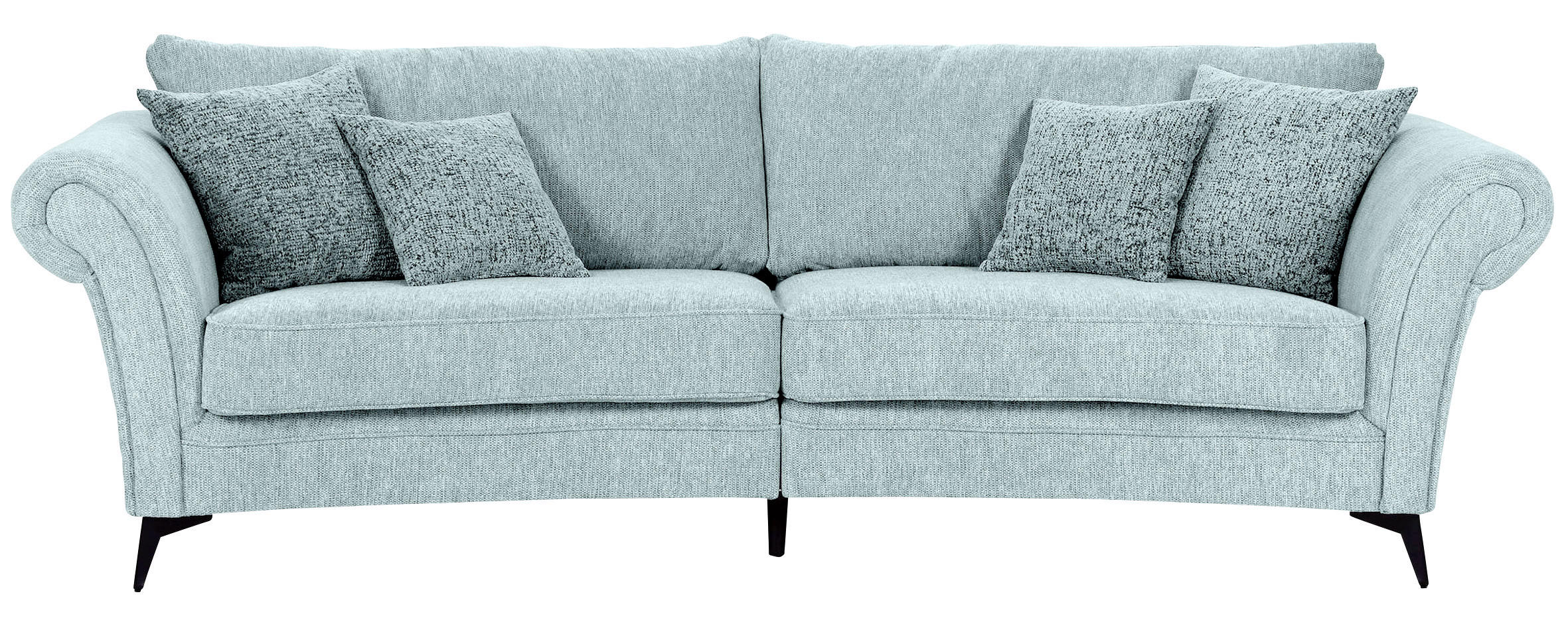 MEGASOFA Chenille Türkis  - Türkis/Schwarz, ROMANTIK / LANDHAUS, Textil/Metall (273/50/79/125cm) - Landscape
