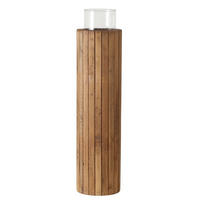 WINDLICHT - Braun, Basics, Glas/Holz (21/103cm) - Ambia Home