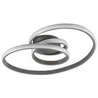 LED-DECKENLEUCHTE     - Nickelfarben, Design, Metall (53/17/43cm) - P & B