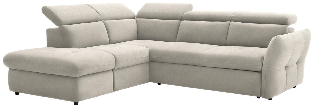 SEDEŽNA GARNITURA, velur krem barve, bež  - črna/krem barve, Design, umetna masa/tekstil (224/254cm) - Stylife