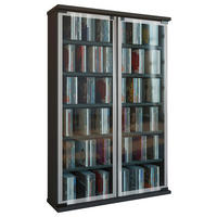 CD-REGAL Schwarz  - Schwarz, KONVENTIONELL, Glas/Holzwerkstoff (60/92/18cm) - MID.YOU