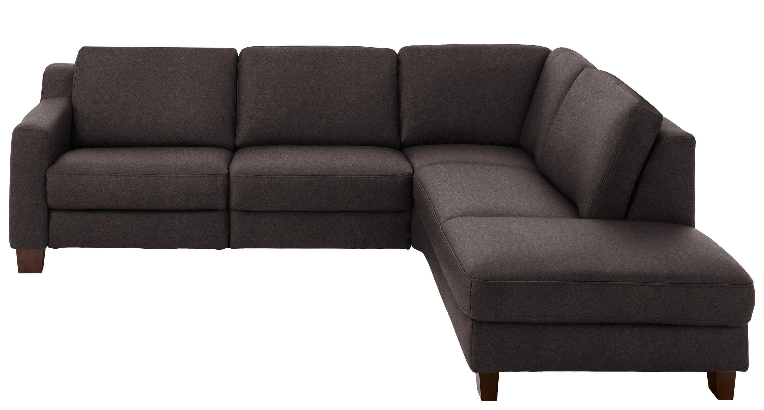 ECKSOFA in Echtleder  - Eichefarben, Design, Leder/Holz (259/235cm) - Valdera