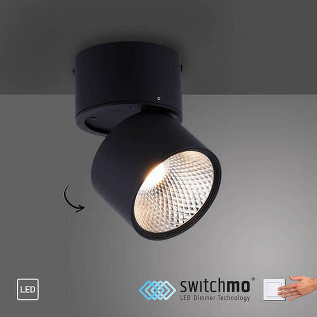 LED-DECKENLEUCHTE 15/15/16 cm   - Schwarz, Basics, Kunststoff/Metall (15/15/16cm) - Neuhaus PURE