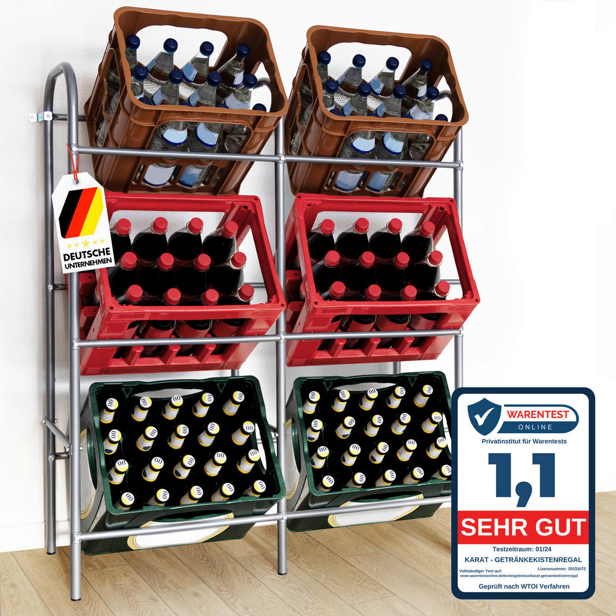 FLASCHENREGAL  - Silberfarben, Basics, Metall (96/115.5/32.5cm) - Floordirekt