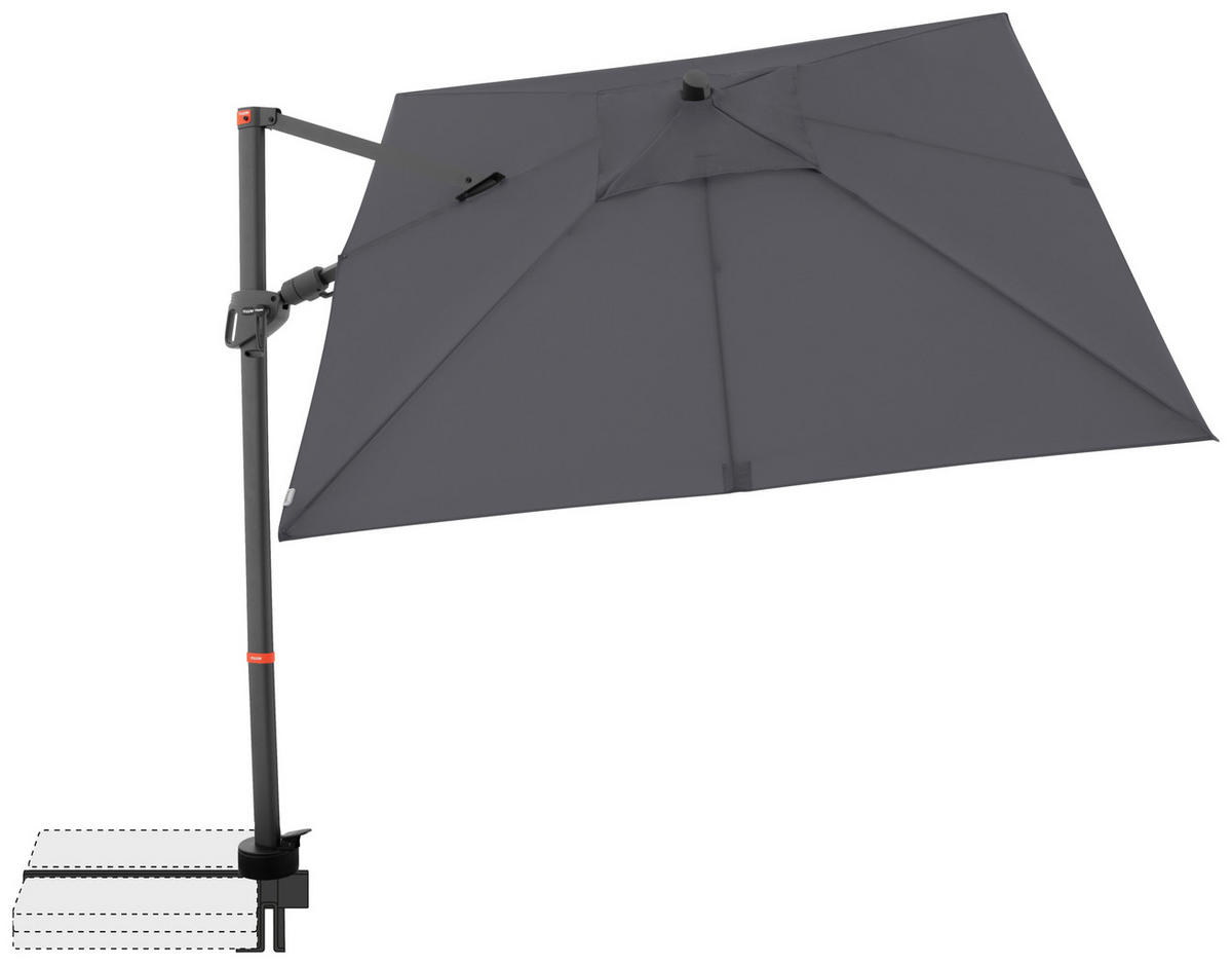 AMPELSCHIRM 210x210 cm  - Anthrazit, Basics, Textil/Metall (210/210cm) - Doppler