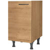 SPÜLENUNTERSCHRANK 45/87/56 cm  in Eichefarben  - Eichefarben/Schwarz, MODERN, Holzwerkstoff/Metall (45/87/56cm) - Nobilia