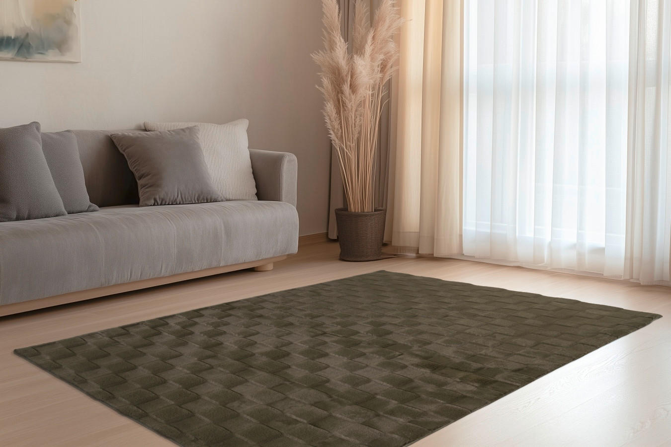 TKANI TEPIH  šumsko zelena     - šumsko zelena, Osnovno, tekstil/plastika (80/150cm)
