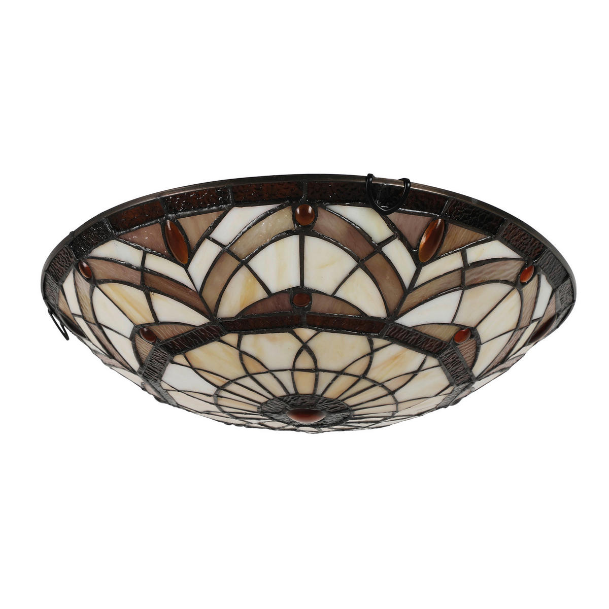 MENNYEZETI LÁMPA - barna/többszínű, Basics, Üveg/fém (12/40/40cm)