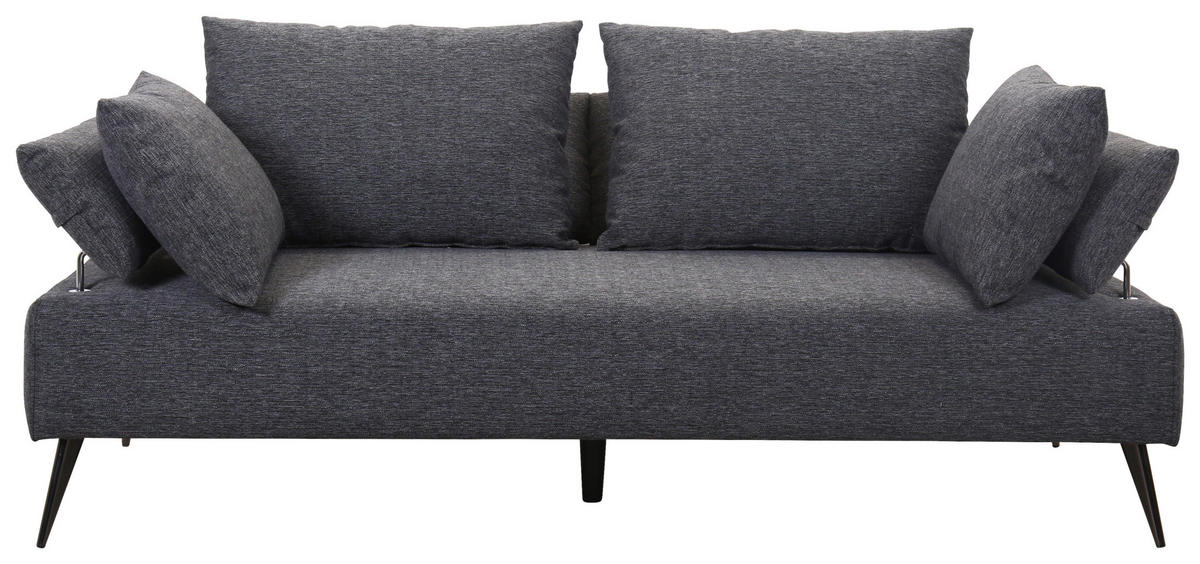 KANAPÉÁGY textil sötétszürke  - fekete/sötétszürke, Design, textil/fém (207/85/90cm) - Livetastic