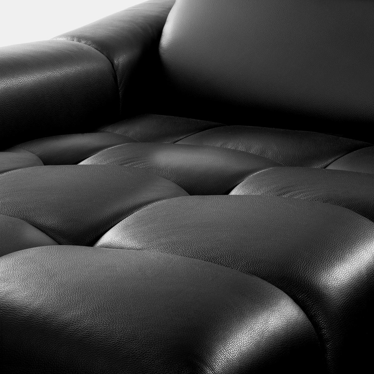 ECKSOFA AVEIRO Anthrazit Echtleder Bettkasten, Kopfteilverstellung, Sitzvorzug  - Anthrazit/Schwarz, Design, Leder/Kunststoff (177/274cm) - Livetastic