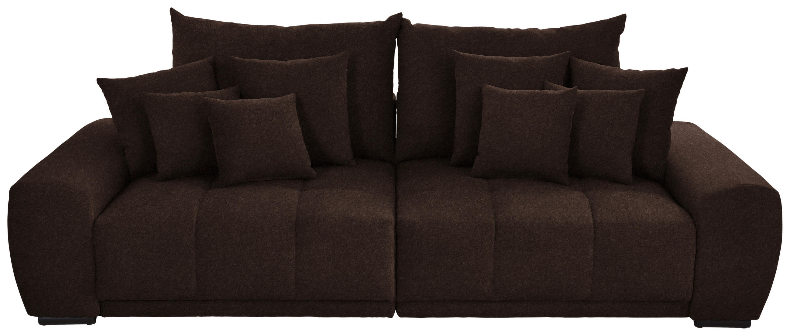 BIGSOFA Samt Dunkelbraun  - Dunkelbraun/Schwarz, KONVENTIONELL, Holz/Textil (280/67/120cm) - Carryhome