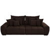 BIGSOFA Samt Dunkelbraun  - Dunkelbraun/Schwarz, KONVENTIONELL, Holz/Textil (280/67/120cm) - Carryhome