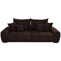 BIGSOFA in Samt Dunkelbraun  - Dunkelbraun/Schwarz, Konventionell, Holz/Textil (280/67/120cm) - Carryhome