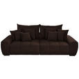 BIGSOFA in Samt Dunkelbraun  - Dunkelbraun/Schwarz, KONVENTIONELL, Holz/Textil (280/67/120cm) - Carryhome