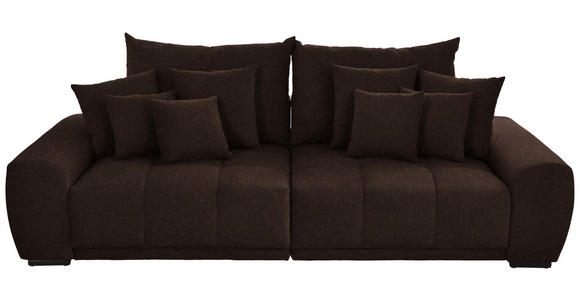 BIGSOFA Samt Dunkelbraun - Dunkelbraun/Schwarz, KONVENTIONELL, Holz/Textil (280/67/120cm) - Carryhome