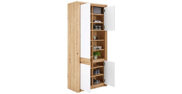 Schuhschrank Kashmir New - Eichefarben/Weiß, MODERN, Holzwerkstoff (84/192/41cm) - James Wood