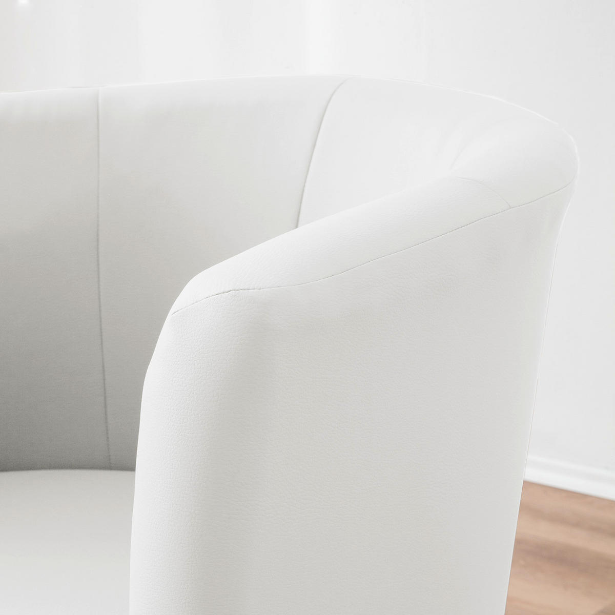 COCKTAILSESSEL Lederlook Weiss  - Weiss/Schwarz, Design, Kunststoff/Textil (66/75/56cm) - Livetastic