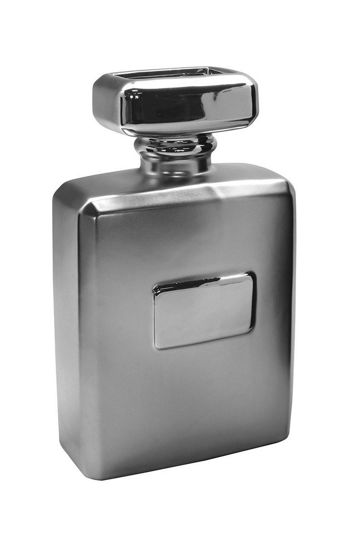 VASE  - Silberfarben, Basics, Keramik (7/13,5/22cm)