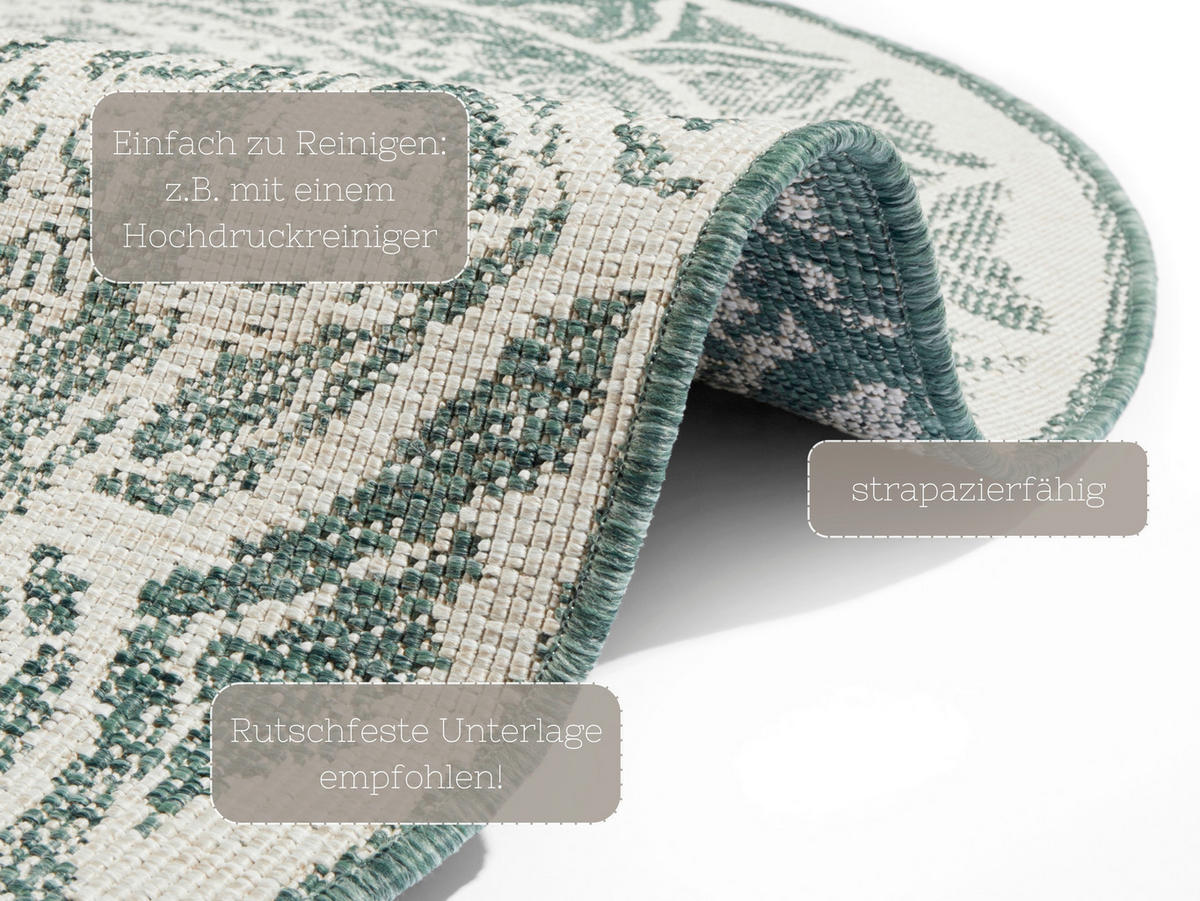 OUTDOORTEPPICH 200 cm Twin Supreme Grün, Creme  - Creme/Grün, Basics, Kunststoff (200cm) - Hanse Home