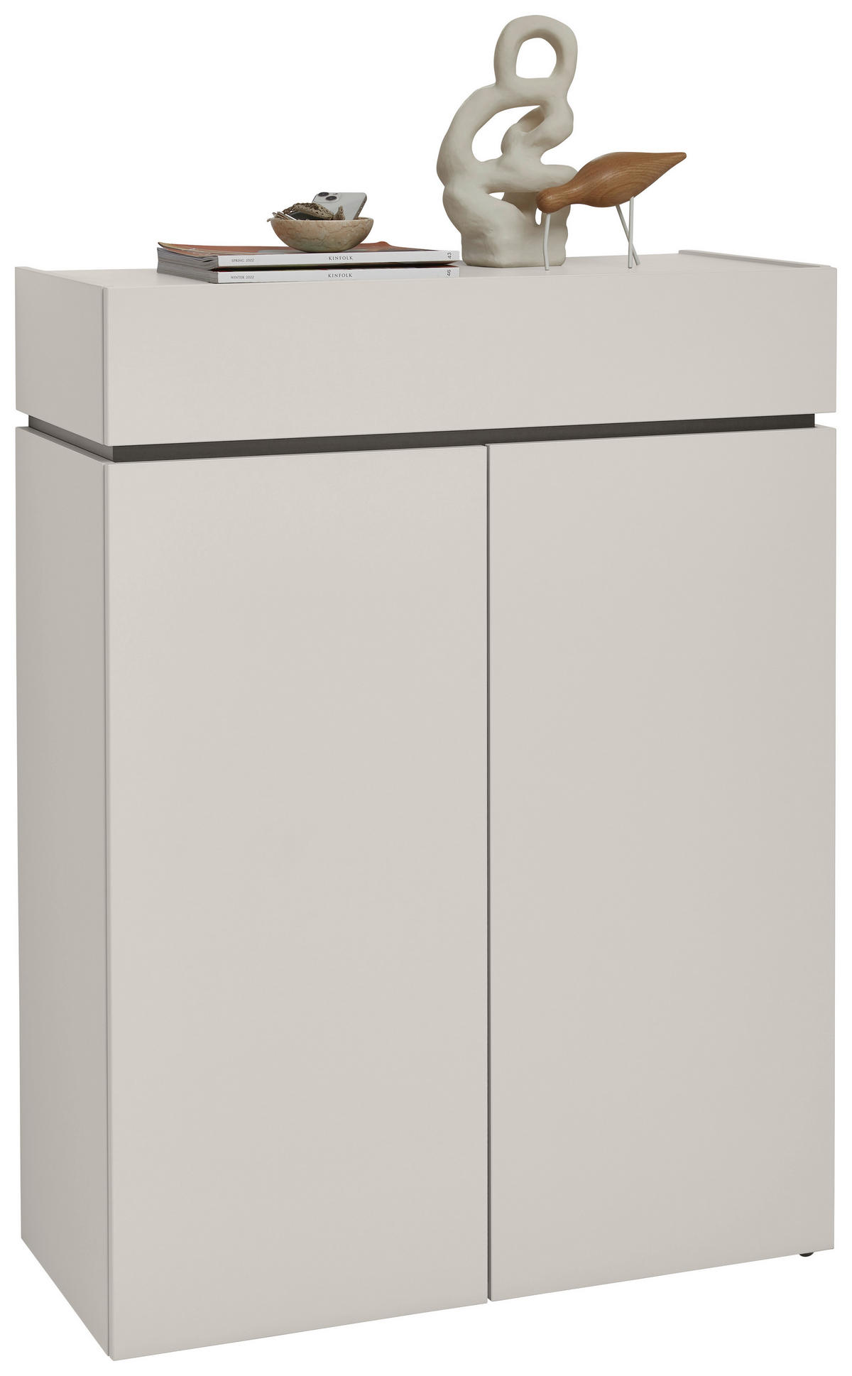 CIPŐSSZEKRÉNY 90/121/40 cm  - kasmírszínű/fekete, Design, műanyag/faalapú anyag (90/121/40cm) - Voleo