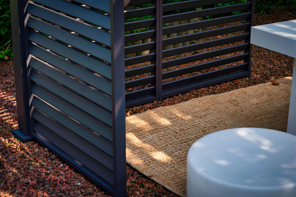 PERGOLA-SEITENTEIL  - Anthrazit, MODERN, Metall (113,3/240/10cm) - Gardenson