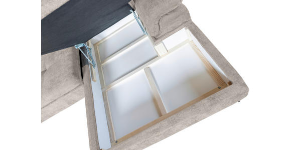 WOHNLANDSCHAFT in Struktur Creme  - Creme/Schwarz, KONVENTIONELL, Textil/Metall (253/357/188cm) - Carryhome