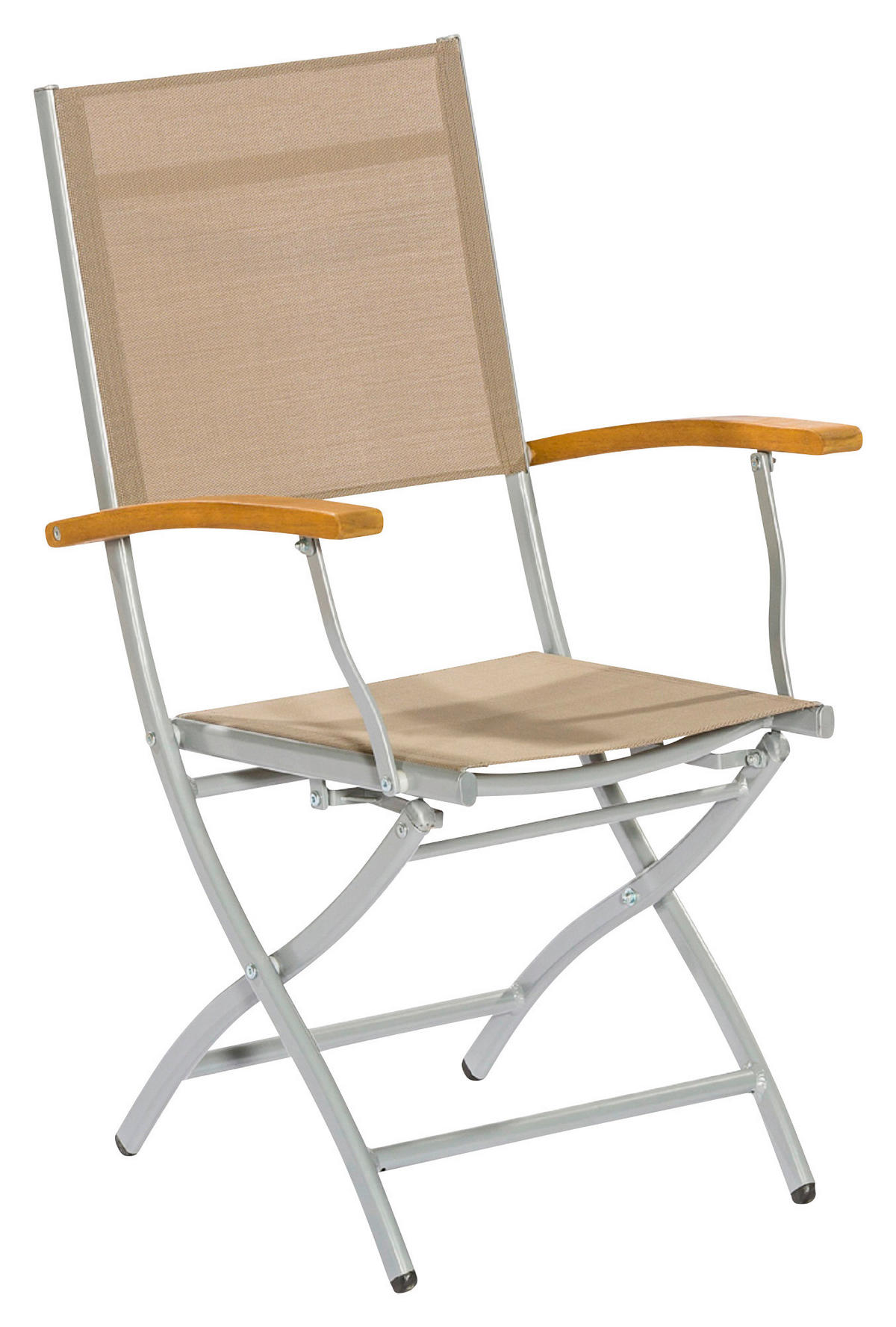 BALKONSET  - Beige/Silberfarben, MODERN, Holz/Kunststoff - Gardenson