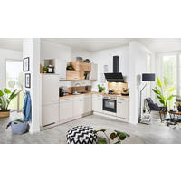 ROHOVÁ KUCHYNĚ LARS 285 - barvy dubu/pískové barvy, Design, kompozitní dřevo (285/215cm) - Celina