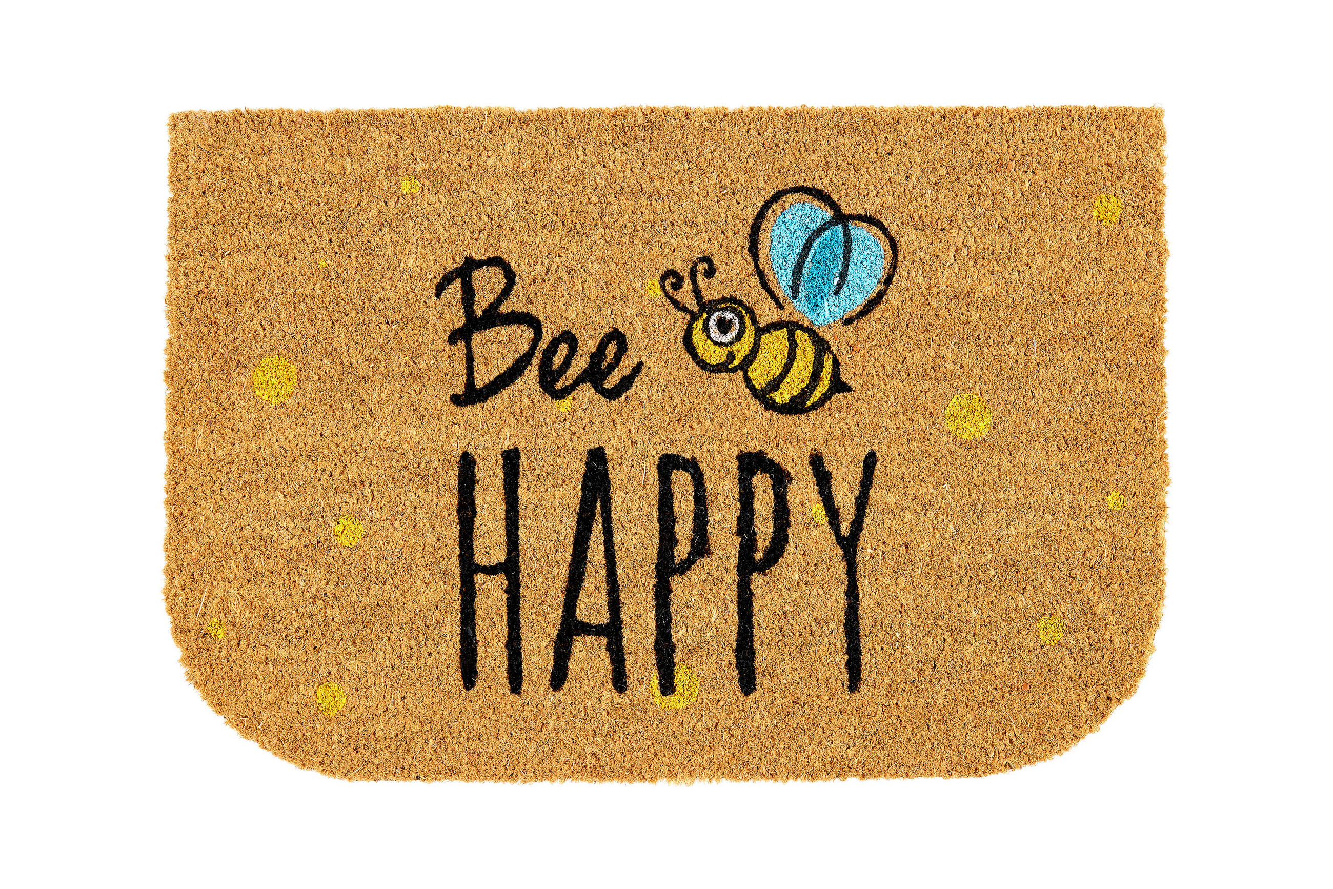 Astra Fussmatte Coco Style Bee Happy Schwarz, Currygelb 40x60 cm