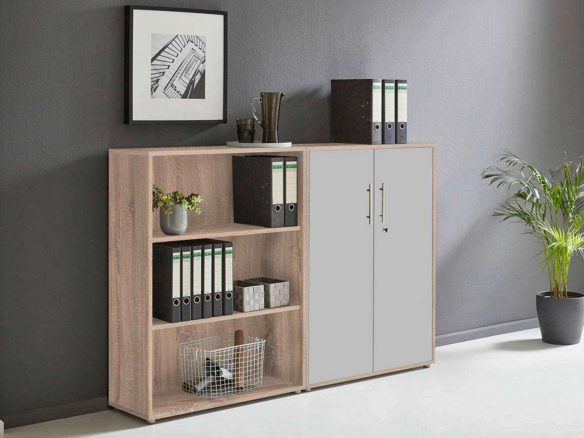 AKTENSCHRANK 168,8/113,6/33 cm  - Hellgrau/Sonoma Eiche, MODERN, Holzwerkstoff (168,8/113,6/33cm) - MID.YOU
