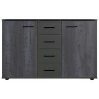 Comodă 130/83/41 cm  - gri închis/grafit, Basics, material pe bază de lemn (130/83/41cm) - MID.YOU