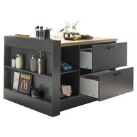 KÜCHENINSEL 154/91/90 cm  in Graphitfarben, Eichefarben  - Eichefarben/Graphitfarben, Design, Holzwerkstoff/Metall (154/91/90cm) - MID.YOU