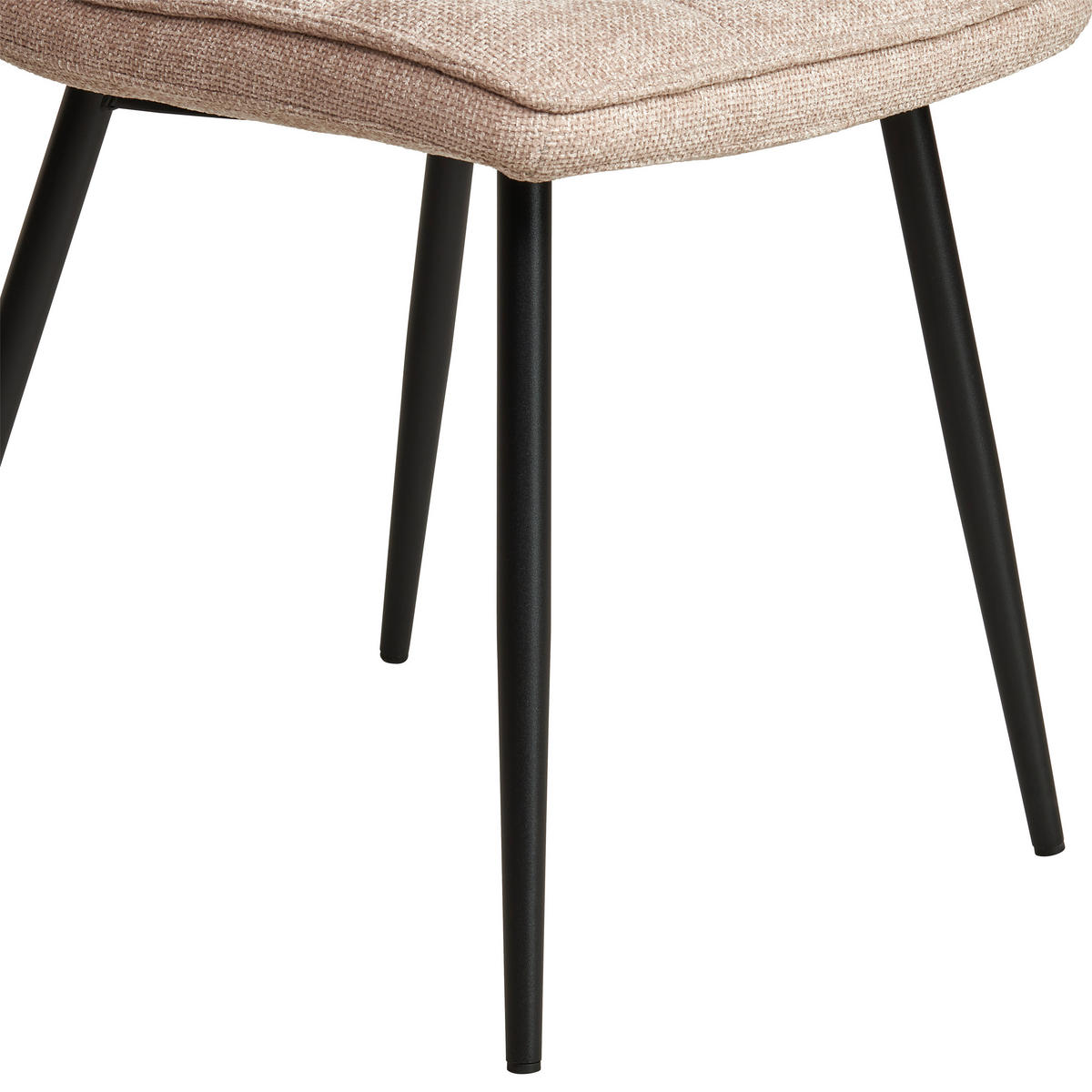 STUHL Leinenoptik Beige Pappel Sperrholz  - Beige/Schwarz, KONVENTIONELL, Holz/Textil (45/89/58cm) - MID.YOU